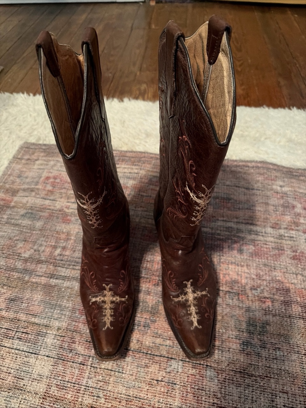 Circle G Women's Embroidered Leather Western Boots Sz 8